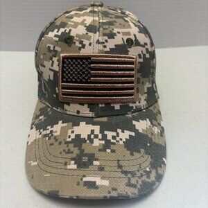 Digital Camo American Flag Patriot Hat Adjustable Cap - OS - CL